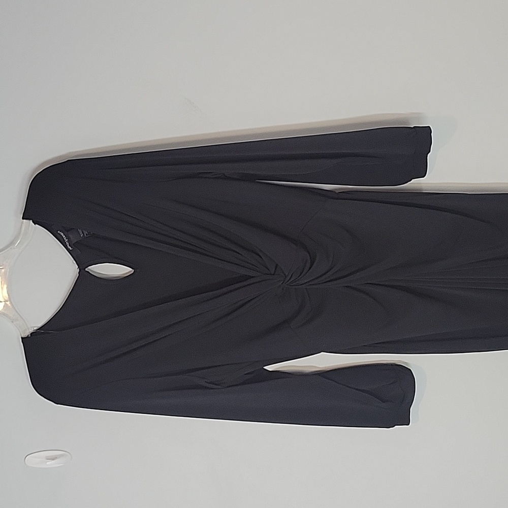 Ashley Stewart black twist V-neck jumpsuit long sleeves